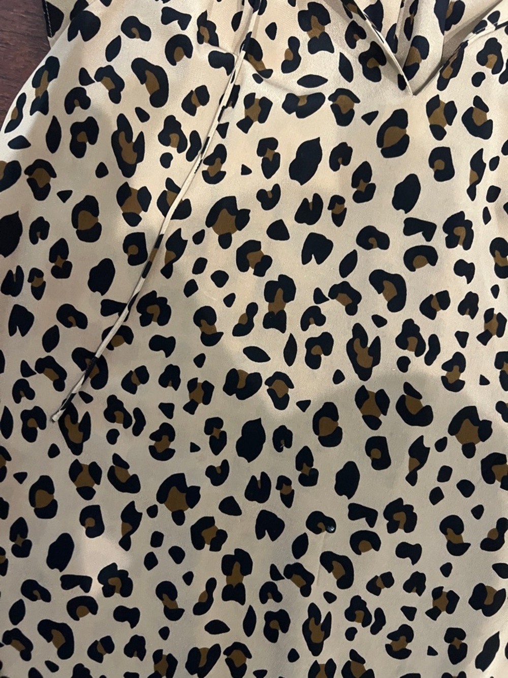 J. Crew silk Leopard Print Short Sleeve Blouse - Tan & Black - Picture 3 of 3